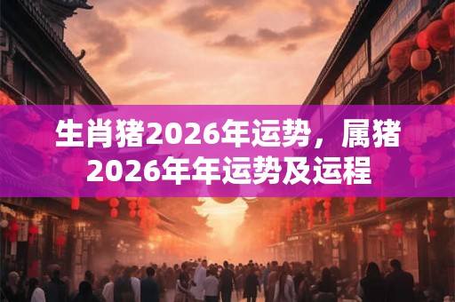 生肖猪2026年运势，属猪2026年年运势及运程