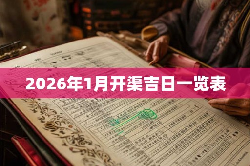 2026年1月开渠吉日一览表