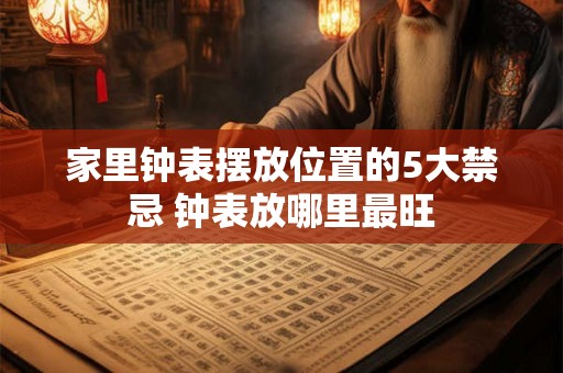家里钟表摆放位置的5大禁忌 钟表放哪里最旺