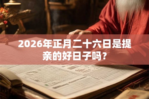 2026年正月二十六日是提亲的好日子吗? 2026年正月二十六日是提亲的好日子吗?