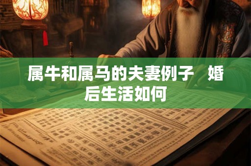 属牛和属马的夫妻例子 婚后生活如何 属牛和属马的夫妻例子 婚后生活如何