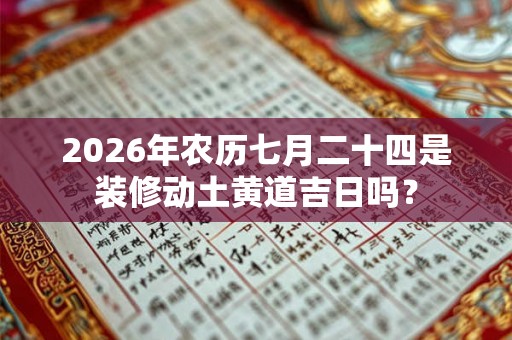 2026年农历七月二十四是装修动土黄道吉日吗？