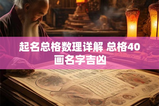 起名总格数理详解 总格40画名字吉凶 起名总格数理详解 总格40画名字吉凶