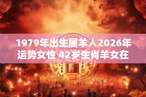 1979年出生属羊人2026年运势女性 42岁生肖羊女在2026年运气如何