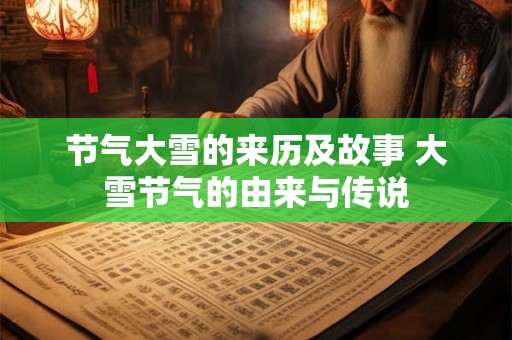 节气大雪的来历及故事 大雪节气的由来与传说