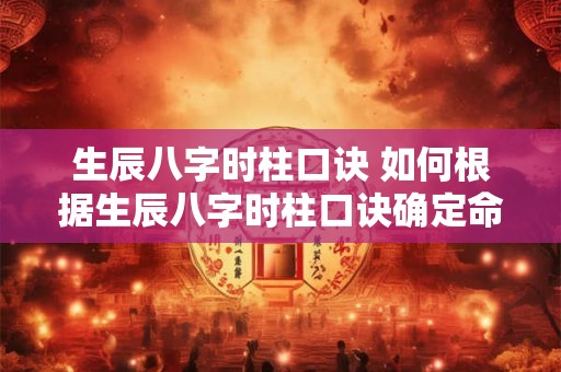 生辰八字时柱口诀 如何根据生辰八字时柱口诀确定命格