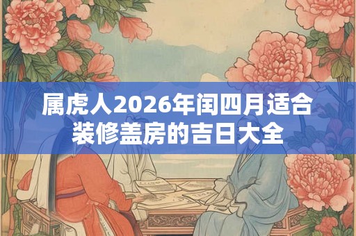 属虎人2026年闰四月适合装修盖房的吉日大全