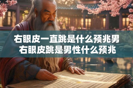 右眼皮一直跳是什么预兆男 右眼皮跳是男性什么预兆
