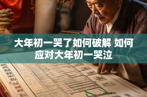 大年初一哭了如何破解 如何应对大年初一哭泣