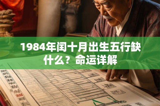 1984年闰十月出生五行缺什么?命运详解 1984年闰十月出生五行缺什么?命运详解