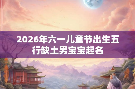 2026年六一儿童节出生五行缺土男宝宝起名