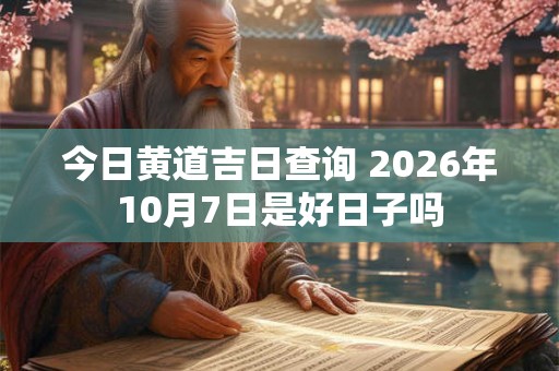 今日黄道吉日查询 2026年10月7日是好日子吗