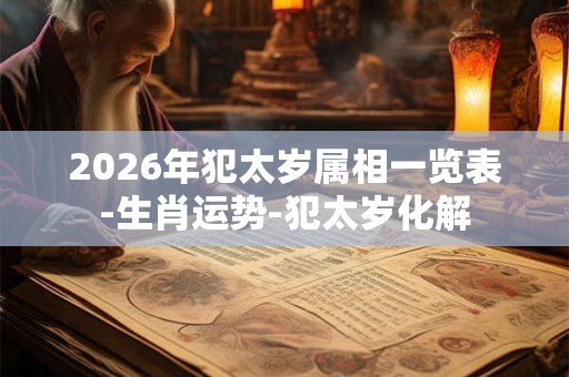 2026年犯太岁属相一览表-生肖运势-犯太岁化解