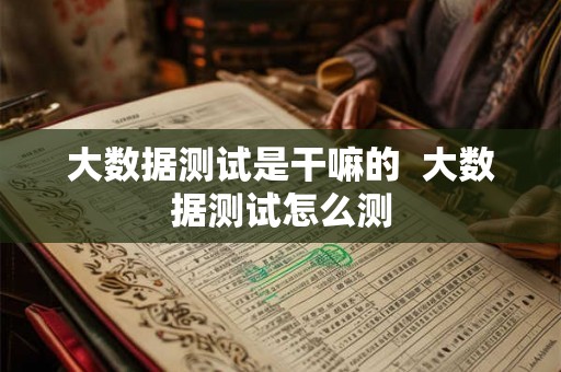 大数据测试是干嘛的  大数据测试怎么测