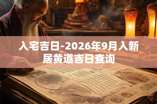 入宅吉日-2026年9月入新居黄道吉日查询