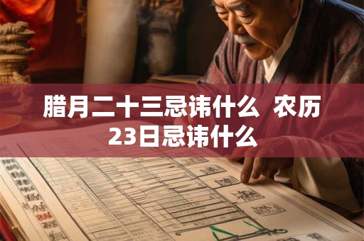 腊月二十三忌讳什么  农历23日忌讳什么