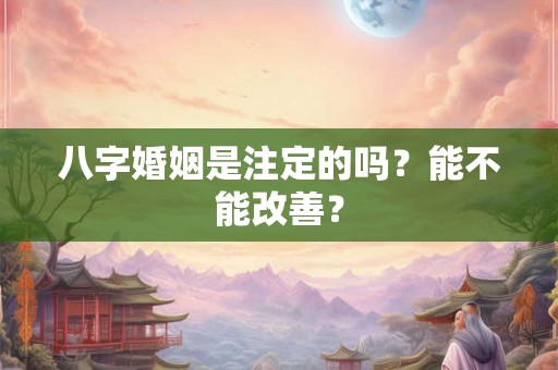 八字婚姻是注定的吗？能不能改善？