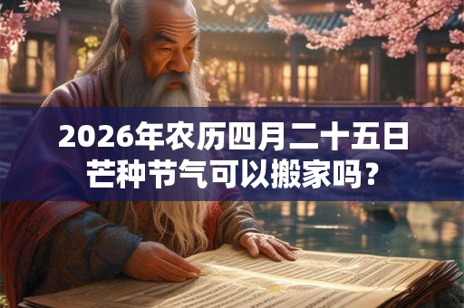 2026年农历四月二十五日芒种节气可以搬家吗？