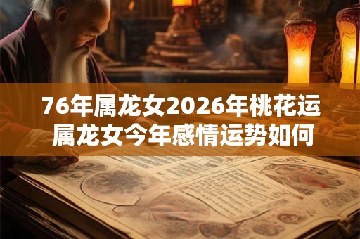 76年属龙女2026年桃花运 属龙女今年感情运势如何