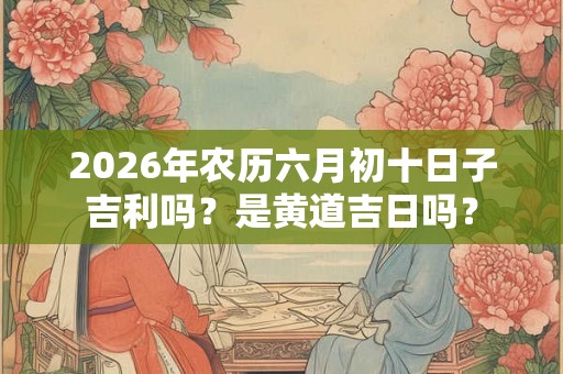 2026年农历六月初十日子吉利吗？是黄道吉日吗？