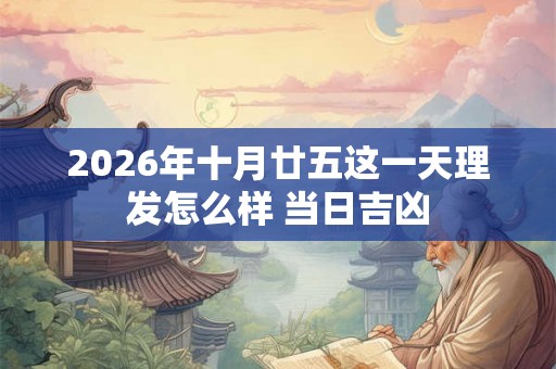 2026年十月廿五这一天理发怎么样 当日吉凶 2026年十月廿五这一天理发怎么样 当日吉凶