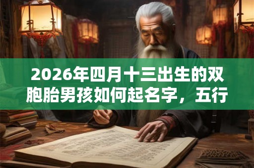 2026年四月十三出生的双胞胎男孩如何起名字，五行属什么
