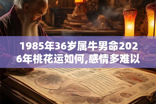 1985年36岁属牛男命2026年桃花运如何,感情多难以有所回报