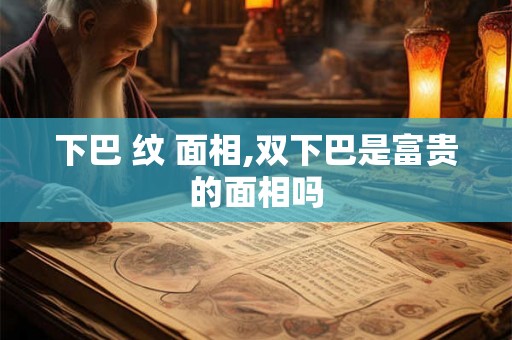 下巴 纹 面相,双下巴是富贵的面相吗