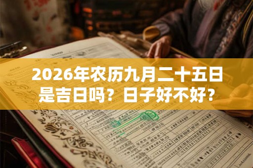 2026年农历九月二十五日是吉日吗？日子好不好？