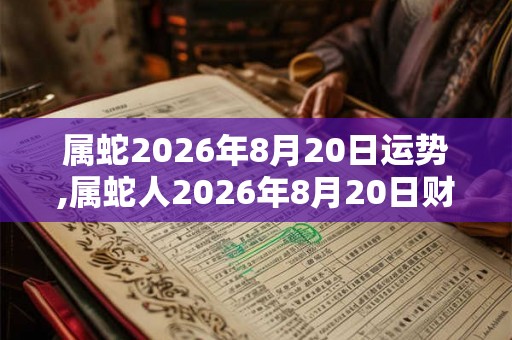 属蛇2026年8月20日运势,属蛇人2026年8月20日财运,生肖蛇2026年8月20日运势