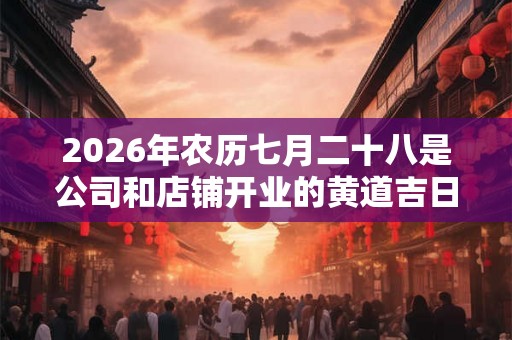 2026年农历七月二十八是公司和店铺开业的黄道吉日吗