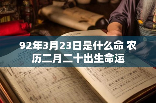 92年3月23日是什么命 农历二月二十出生命运