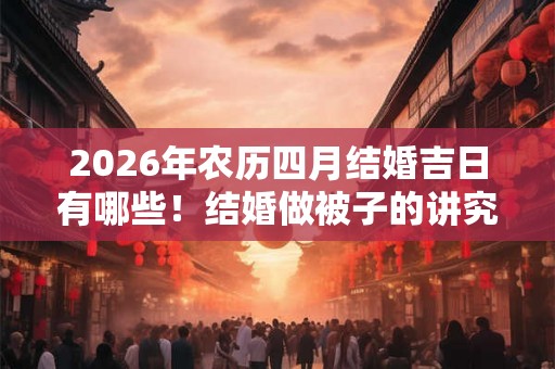 2026年农历四月结婚吉日有哪些！结婚做被子的讲究