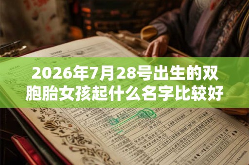 2026年7月28号出生的双胞胎女孩起什么名字比较好听，五行属什么？