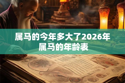属马的今年多大了2026年 属马的年龄表