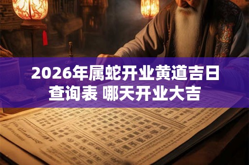 2026年属蛇开业黄道吉日查询表 哪天开业大吉