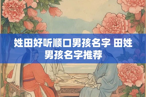姓田好听顺口男孩名字 田姓男孩名字推荐