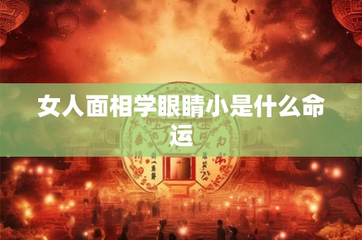 女人面相学眼睛小是什么命运
