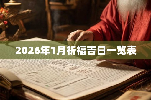 2026年1月祈福吉日一览表