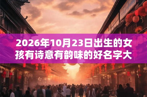 2026年10月23日出生的女孩有诗意有韵味的好名字大全