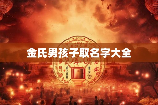 金氏男孩子取名字大全