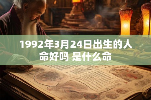 1992年3月24日出生的人命好吗 是什么命