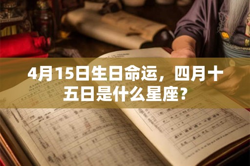 4月15日生日命运，四月十五日是什么星座？