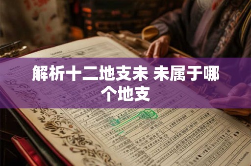 解析十二地支未 未属于哪个地支 解析十二地支未 未属于哪个地支