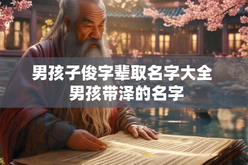 男孩子俊字辈取名字大全  男孩带泽的名字
