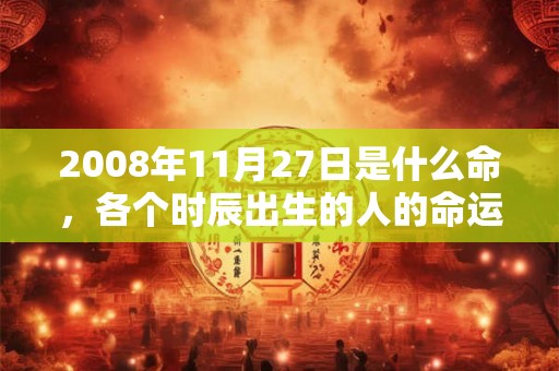 2008年11月27日是什么命，各个时辰出生的人的命运