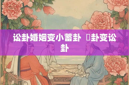 讼卦婚姻变小蓄卦  姤卦变讼卦