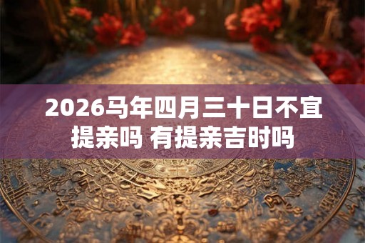 2026马年四月三十日不宜提亲吗 有提亲吉时吗