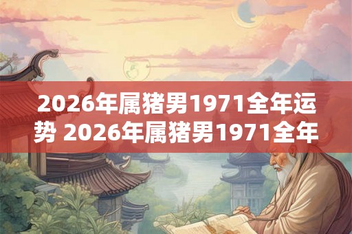 2026年属猪男1971全年运势 2026年属猪男1971全年运势如何