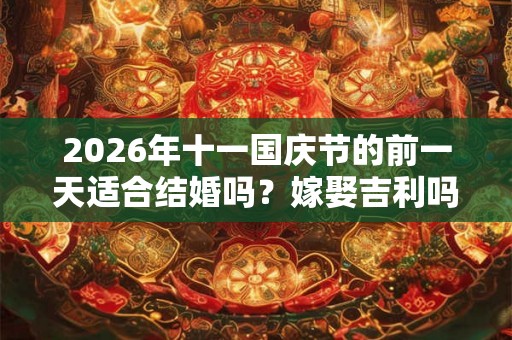 2026年十一国庆节的前一天适合结婚吗？嫁娶吉利吗